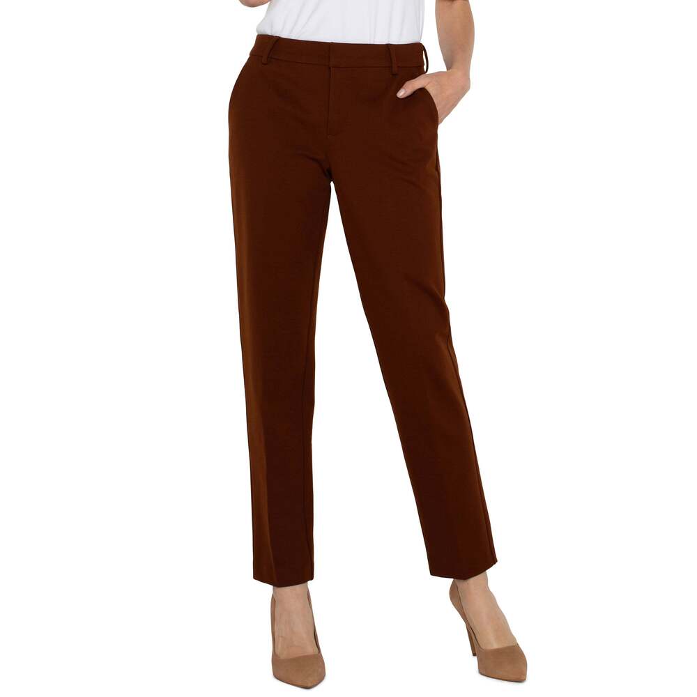 LIVERPOOL KELSEY KNIT TROUSER SUPER STRETCH Size 1010 / RICH MAHOGANY